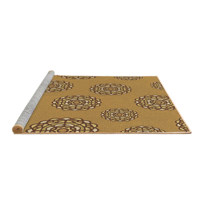 Sideview of Machine Washable Transitional Orange Rug, wshpat752brn