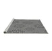 Sideview of Machine Washable Transitional Carbon Gray Rug, wshpat752gry