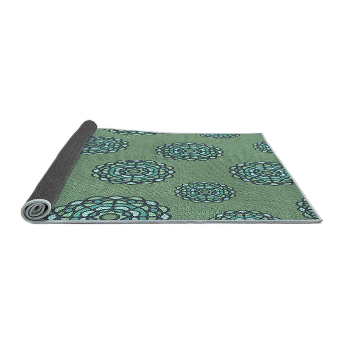 Thickness of Patterned Deep-Sea Green Rug, pat752lblu