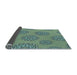 Thickness of Patterned Deep-Sea Green Rug, pat752lblu