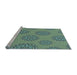 Sideview of Machine Washable Transitional Deep-Sea Green Rug, wshpat752lblu