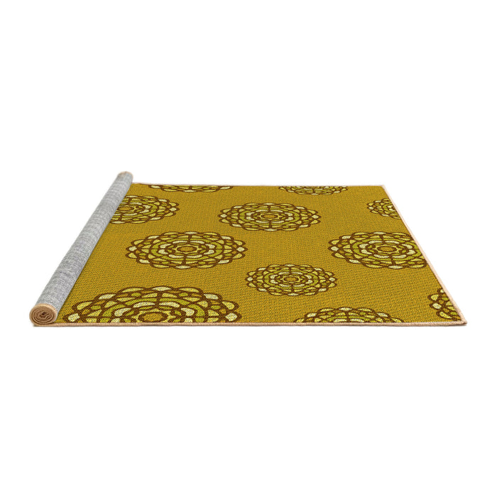 Sideview of Machine Washable Transitional Dark Bisque Brown Rug, wshpat752yw