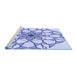 Sideview of Machine Washable Transitional Blue Rug, wshpat753blu