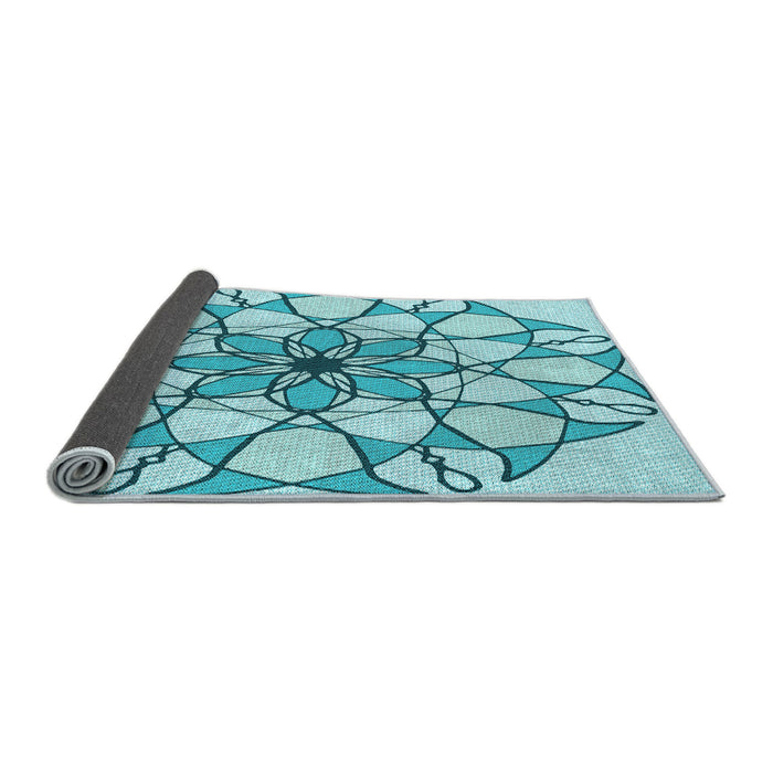 Thickness of Patterned Blue Rug, pat753lblu