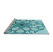 Sideview of Machine Washable Transitional Blue Rug, wshpat753lblu