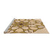 Sideview of Machine Washable Transitional Khaki Gold Rug, wshpat753org