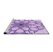 Sideview of Machine Washable Transitional Blossom Pink Rug, wshpat753pur