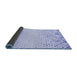 Thickness of Patterned Lavender Blue Rug, pat755blu