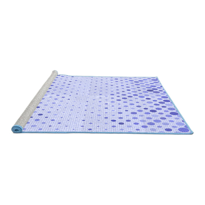 Sideview of Machine Washable Transitional Lavender Blue Rug, wshpat755blu