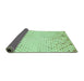 Thickness of Patterned Mint Green Rug, pat755grn