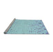 Sideview of Machine Washable Transitional Iceberg Blue Rug, wshpat755lblu