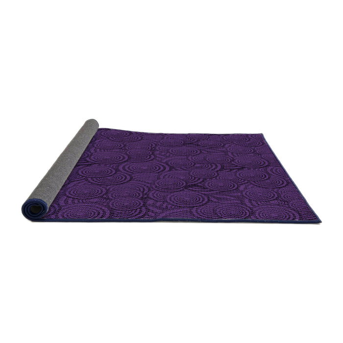 Thickness of Patterned Deep Purple Rug, pat756pur