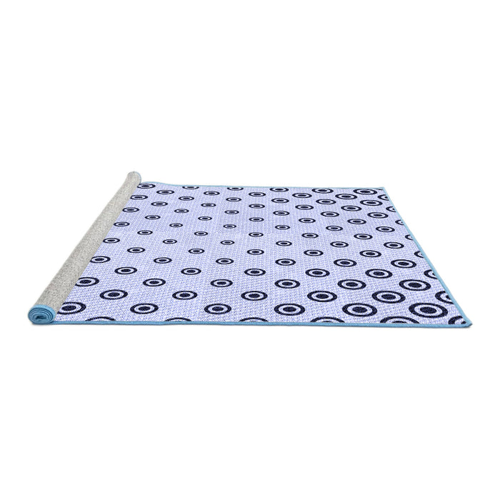 Sideview of Machine Washable Transitional Lavender Blue Rug, wshpat758blu