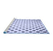 Sideview of Machine Washable Transitional Lavender Blue Rug, wshpat758blu