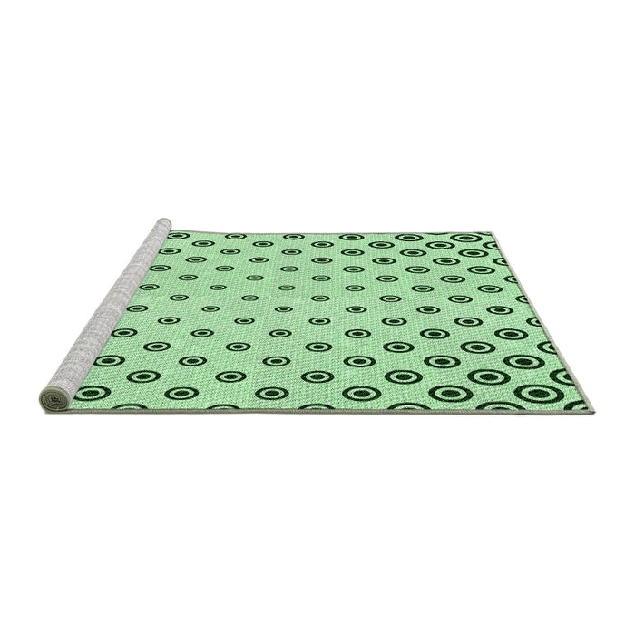 Sideview of Machine Washable Transitional Mint Green Rug, wshpat758grn