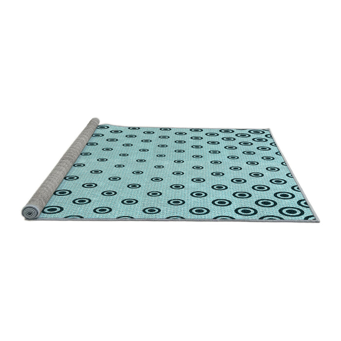 Sideview of Machine Washable Transitional Seafoam Green Rug, wshpat758lblu