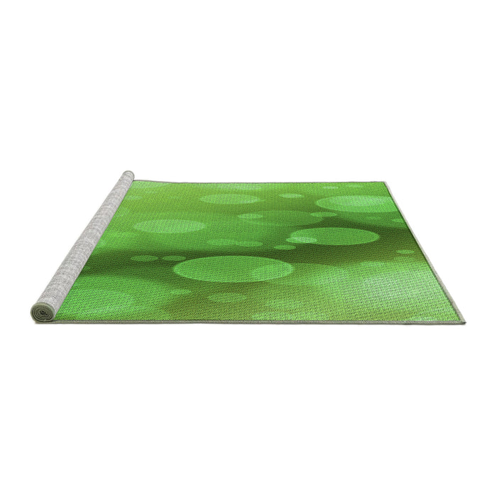 Sideview of Machine Washable Transitional Emerald Green Rug, wshpat762grn