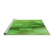 Sideview of Machine Washable Transitional Emerald Green Rug, wshpat762grn