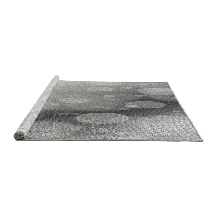 Sideview of Machine Washable Transitional Silver Gray Rug, wshpat762gry