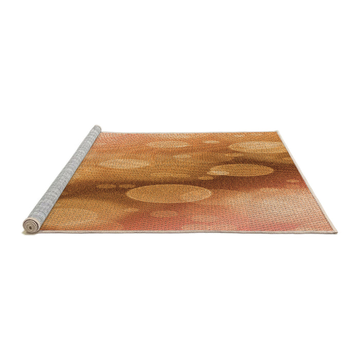 Sideview of Machine Washable Transitional Orange Rug, wshpat762org