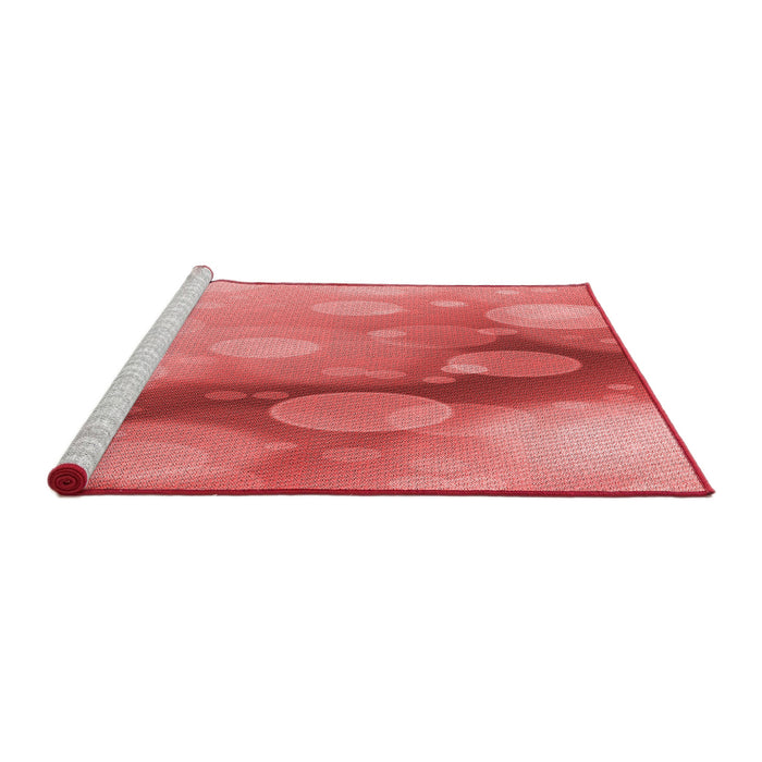 Sideview of Machine Washable Transitional Ruby Red Rug, wshpat762rd