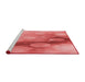 Sideview of Machine Washable Transitional Ruby Red Rug, wshpat762rd