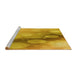 Sideview of Machine Washable Transitional Deep Yellow Rug, wshpat762yw