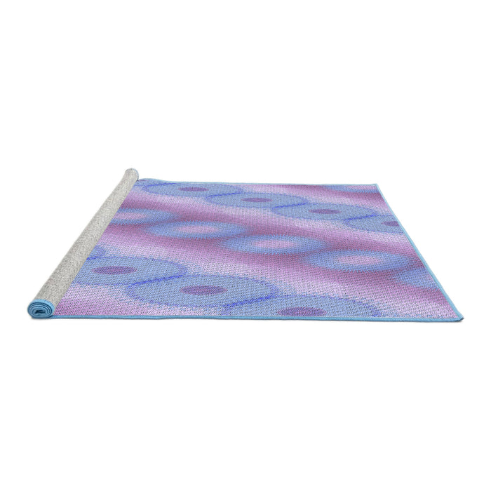 Sideview of Machine Washable Transitional Medium Purple Rug, wshpat764blu