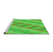 Sideview of Machine Washable Transitional Neon Green Rug, wshpat764grn