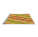 Sideview of Machine Washable Transitional Neon Orange Rug, wshpat764org