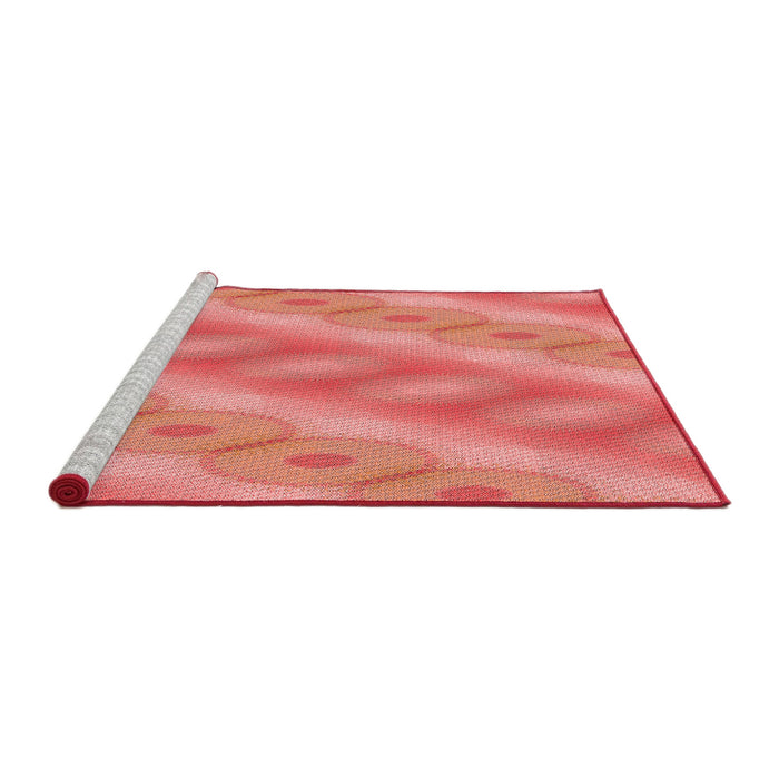 Sideview of Machine Washable Transitional Fire Red Rug, wshpat764rd