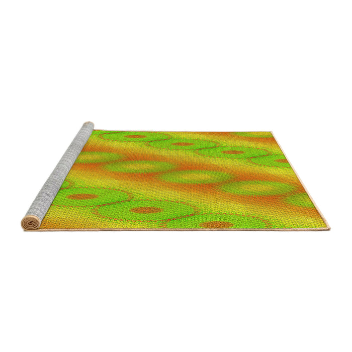 Sideview of Machine Washable Transitional Caramel Brown Rug, wshpat764yw