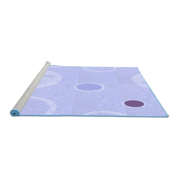 Sideview of Machine Washable Transitional Blue Rug, wshpat766blu