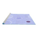 Sideview of Machine Washable Transitional Blue Rug, wshpat766blu