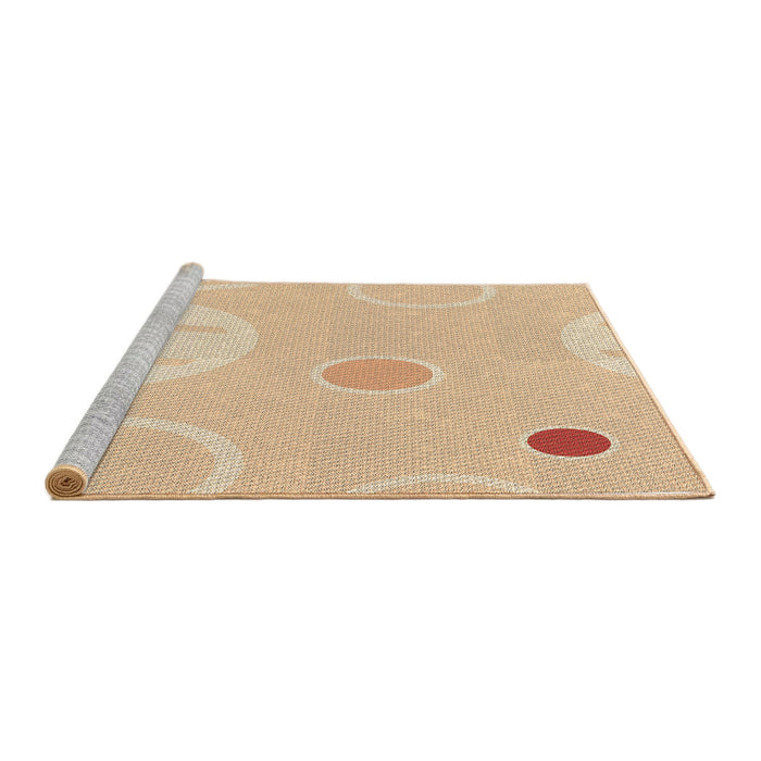 Sideview of Machine Washable Transitional Khaki Gold Rug, wshpat766brn