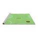 Sideview of Machine Washable Transitional Green Rug, wshpat766grn