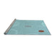 Sideview of Machine Washable Transitional Blue Rug, wshpat766lblu