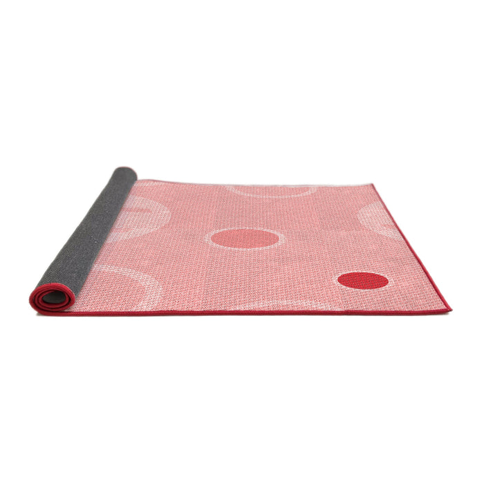 Thickness of Patterned Pastel Red Pink Rug, pat766rd