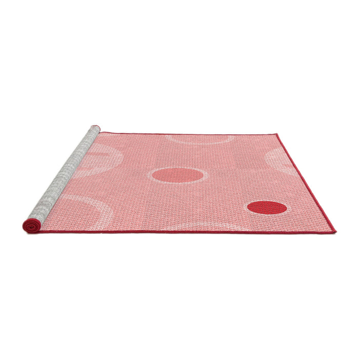 Sideview of Machine Washable Transitional Pastel Red Pink Rug, wshpat766rd