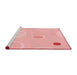 Sideview of Machine Washable Transitional Pastel Red Pink Rug, wshpat766rd