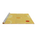 Sideview of Machine Washable Transitional Bold Yellow Rug, wshpat766yw