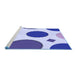 Sideview of Machine Washable Transitional Royal Blue Rug, wshpat767blu