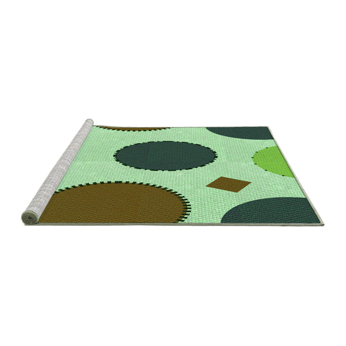Sideview of Machine Washable Transitional Light Green Rug, wshpat767grn