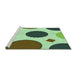 Sideview of Machine Washable Transitional Light Green Rug, wshpat767grn