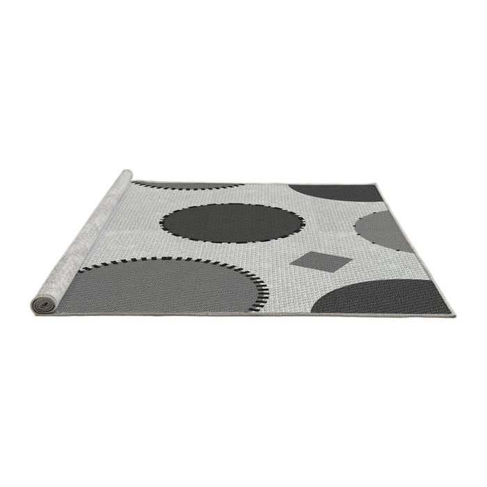 Sideview of Machine Washable Transitional Ash Gray Rug, wshpat767gry