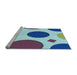 Sideview of Machine Washable Transitional Blue Rug, wshpat767lblu