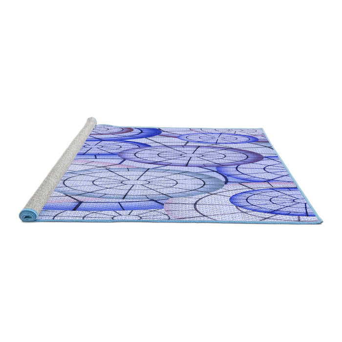 Sideview of Machine Washable Transitional Periwinkle Purple Rug, wshpat768blu