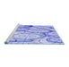 Sideview of Machine Washable Transitional Periwinkle Purple Rug, wshpat768blu