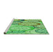Sideview of Machine Washable Transitional Green Rug, wshpat768grn