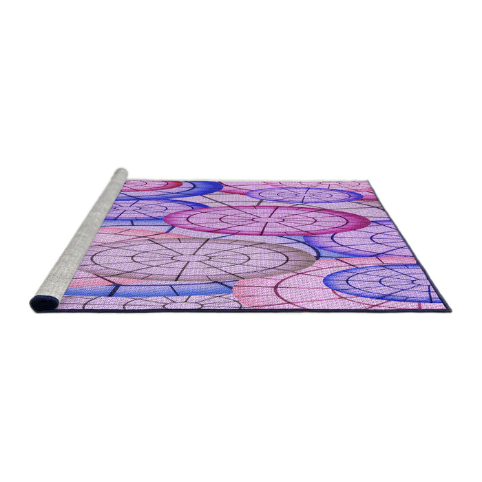 Sideview of Machine Washable Transitional Blossom Pink Rug, wshpat768pur